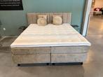 Luxe Boxspring Malaga beige hoofdbord bed matras topper, Huis en Inrichting, Ophalen, Beige, 180 cm, 200 cm