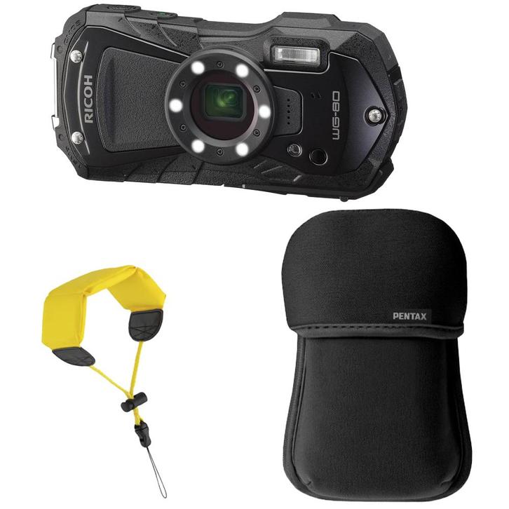 Ricoh WG-80 Zwart kit met tas en drijfriem, Audio, Tv en Foto, Fotografie | Onderwatercamera's, Nieuw, Ophalen of Verzenden