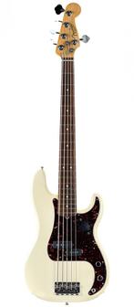 Fender American Standard Precision Bass V Olympic White 2008, Gebruikt, Ophalen of Verzenden