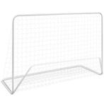 vidaXL Voetbaldoel met net 182x61x122 cm staal wit, Verzenden, Nieuw