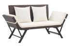 Tuinbank met kussens 176 cm rattan bruin -nieuw in doos-, Tuin en Terras, Tuinbanken, Verzenden, Nieuw, Rotan