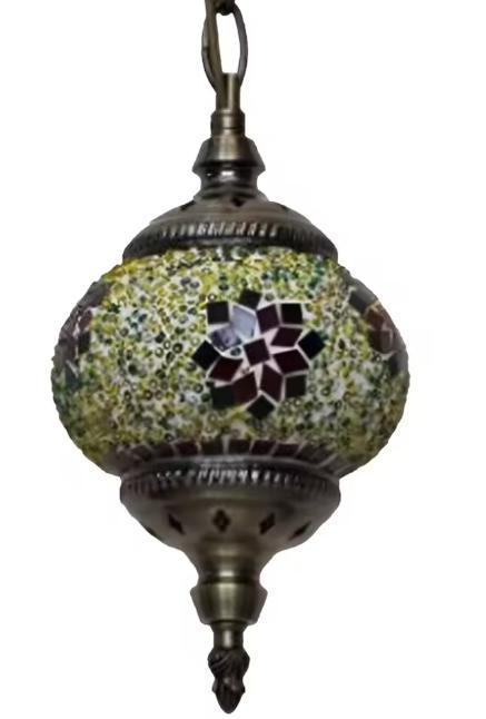 Turkse Marokkaanse Mozaïek Hanglamp – Glazen Bol Design, Huis en Inrichting, Lampen | Hanglampen, Nieuw, Verzenden