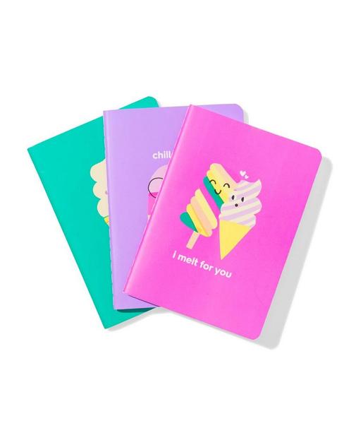 HEMA Schriften A6 gelinieerd ijsjes - 3 stuks, Diversen, Agenda's, Nieuw, Verzenden