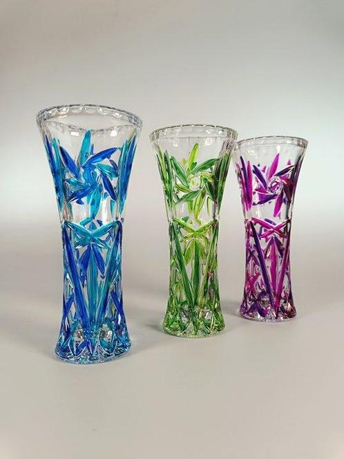 Secoloventesimo - Eenbloemige vaas - Emaille, Kristal - Drie, Antiek en Kunst, Kunst | Designobjecten