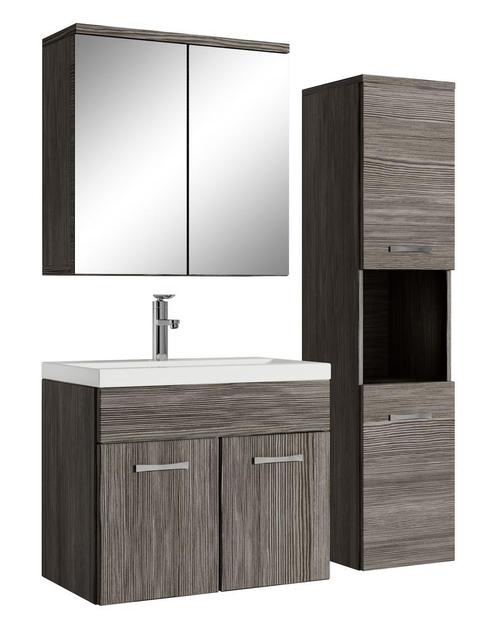 Badkamermeubel Set Montreal 60 cm Grijs Eiken Badmeubel, Huis en Inrichting, Badkamer | Badkamermeubels, Nieuw, Wastafelkast, Verzenden