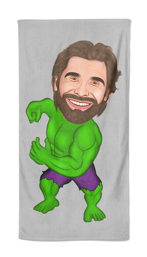 Cartoon Handdoek Hulk -  cm, Huis en Inrichting, Badkamer | Badtextiel en Accessoires, Nieuw, Verzenden