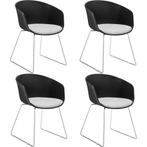 Kunststof eetkamerstoel Logart, gestoffeerd - Set van 4, Huis en Inrichting, Stoelen, Verzenden, Nieuw