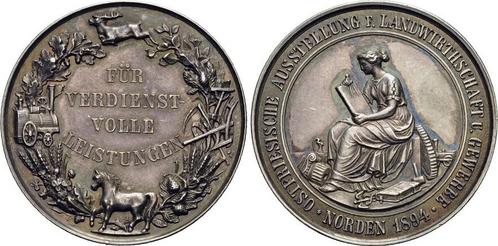 Medaille 1894 Ostfriesland-norden, Stadt, Postzegels en Munten, Penningen en Medailles, Verzenden