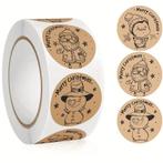 Sluitstickers kerstetiketten merry christmas kraft, Ophalen of Verzenden, Nieuw