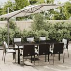 vidaXL 9-delige Tuinset poly rattan zwart, Nieuw, 8 zitplaatsen, Tuinset, Verzenden