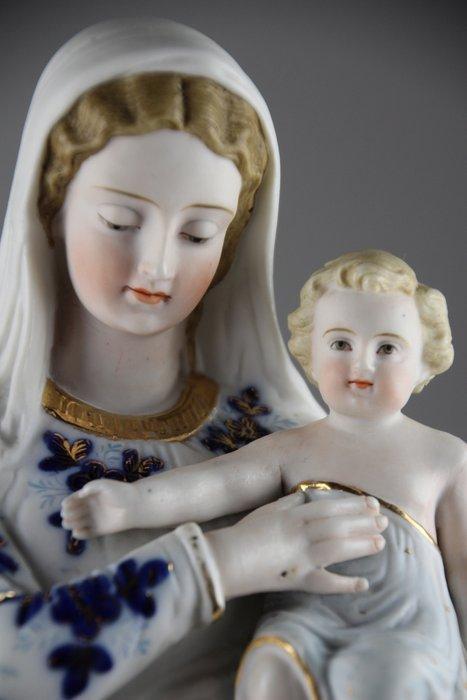 Beeldje - Maria met Jezus - Biscuit porselein, Antiek en Kunst, Kunst | Niet-Westerse kunst