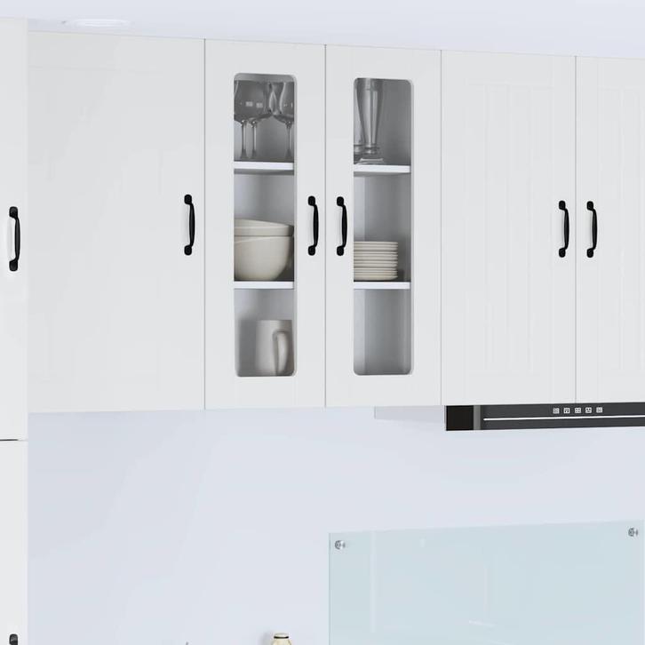 vidaXL Keukenkast aan de muur met plank Hoogglans wit 60 x, Huis en Inrichting, Keuken | Keukenelementen, Wit, Nieuw, Verzenden