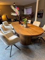 Eetkamertafel Sevilla bruin met organische poot, Huis en Inrichting, Tafels | Eettafels, Verzenden, Nieuw, Vijf personen of meer