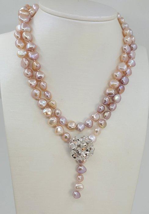 Zonder Minimumprijs - Halsketting 9x10mm Roze Edison Parel -, Sieraden, Tassen en Uiterlijk, Kettingen