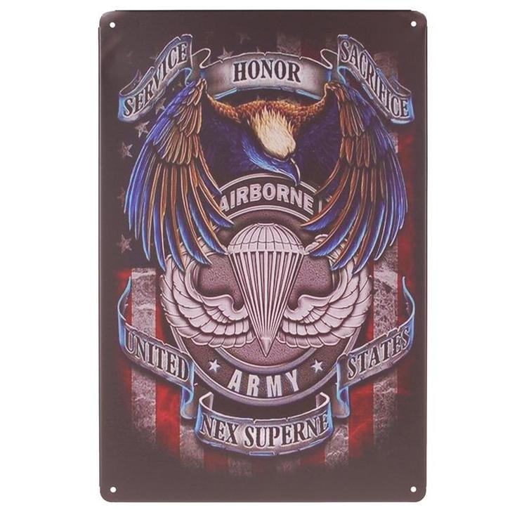 Metalen plaatje - Airborne NIEUW, Huis en Inrichting, Woonaccessoires | Tekstborden en Spreuken, Nieuw, Ophalen of Verzenden