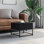 vidaXL Salontafel 51x51x40 cm bewerkt hout zwart, Verzenden, Nieuw, Overige houtsoorten, 50 tot 100 cm