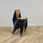 Tweedehands complete school set van Marko 5 stoelen , blauw, Huis en Inrichting, Stoelen, Ophalen of Verzenden, Gebruikt, Hout