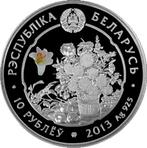 Wit-Rusland. 10 Roubles 2013 Orchidaceae Proof (.925)