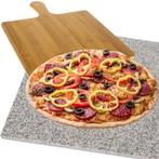 Ruhhy 2-in-1 Pizzasteen Set – Inclusief Bamboe Spatel voo., Huis en Inrichting, Ophalen of Verzenden, Nieuw