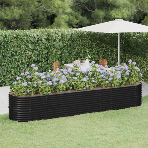 vidaXL Plantenbak 368x80x68 cm gepoedercoat staal, Tuin en Terras, Bloembakken en Plantenbakken, 100 cm of meer, Nieuw, Metaal