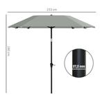 TRUUSK Parasol Ø233 Cm, Parasol Met Knikfunctie, Achthoekige, Tuin en Terras, Parasols, Verzenden, Nieuw