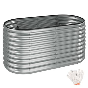 Hoge plantenbak Flormma, 804l, verzinkt, 160x80x80cm - zilve beschikbaar voor biedingen