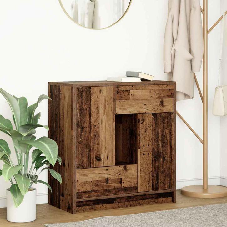 vidaXL Dressoir met lades en deuren 70,5x34x74,5 cm oud hout, Huis en Inrichting, Kasten | Dressoirs, Nieuw, Overige houtsoorten