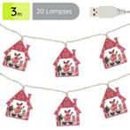Kerstverlichting Huisje en Rendier - 3m - 20 Lichtjes - USB, Diversen, Kerst, Verzenden, Nieuw