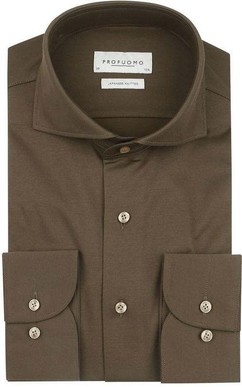 Profuomo Japanese Knitted Overhemd Army Groen maat 38 Heren, Kleding | Heren, Overhemden, Nieuw, Verzenden