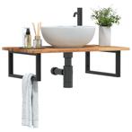 vidaXL Badkamer wandschap staal en massief acaciahout, Huis en Inrichting, Verzenden, Nieuw