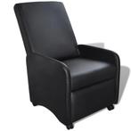 Fauteuil Kunstleer Zwart - Verstelbaar | Retourdeal | 40%..., Huis en Inrichting, Fauteuils, Ophalen of Verzenden, Nieuw, 75 tot 100 cm