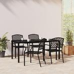 vidaXL 5-delige Tuinset staal antracietkleurig, Tuin en Terras, 4 zitplaatsen, Verzenden, Nieuw, Rvs