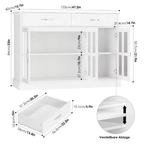 Wit Keukendressoir 3 Laden 3 Glazen Deuren Dressoir 120×84×4, Huis en Inrichting, Kasten | Buffetkasten, Verzenden, Nieuw