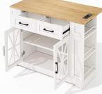 Keukeneiland met Klapblad, USB & Glazen Deur – 120 cm, Huis en Inrichting, Keuken | Keukenelementen, Verzenden, Nieuw