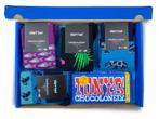 Vrolijke sokken met chocolade - Giftbox - Tropical - Blauw, Nieuw, Verzenden