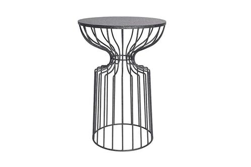 Ronde bijzettafel VARIATION 55cm zwart ijzeren metalen frame, Huis en Inrichting, Tafels | Sidetables, Ophalen of Verzenden