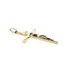 Roségouden hanger van een kruis met corpus; INRI, Ophalen of Verzenden, Gebruikt, Goud, Overige merken