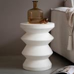 *WOONWINKEL* Must Living Zig Zag Witte Bijzettafel Betonveze, Huis en Inrichting, Tafels | Bijzettafels, Verzenden, Nieuw