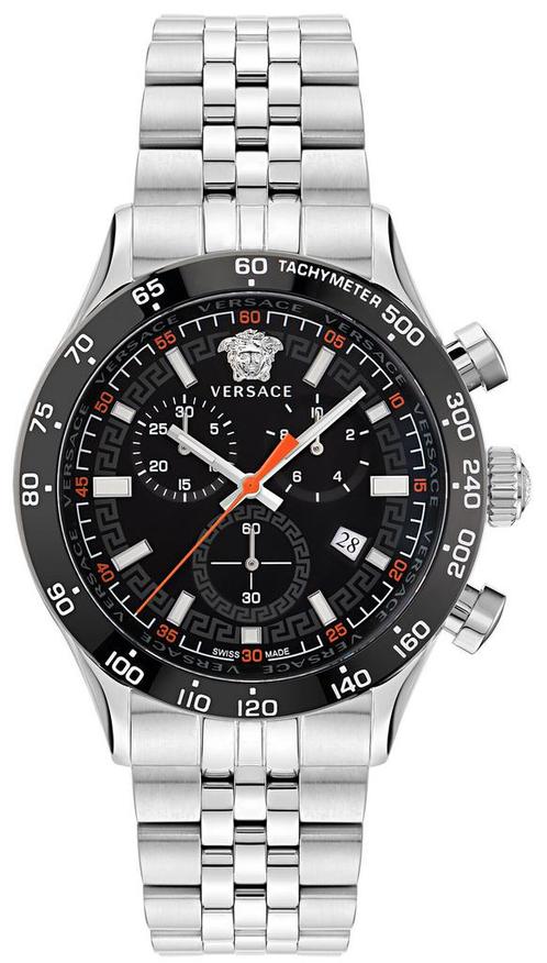 Versace VE2U00322 Hellenyium Chrono horloge 43 mm, Sieraden, Tassen en Uiterlijk, Horloges | Heren, Staal, Nieuw, Staal, Overige merken