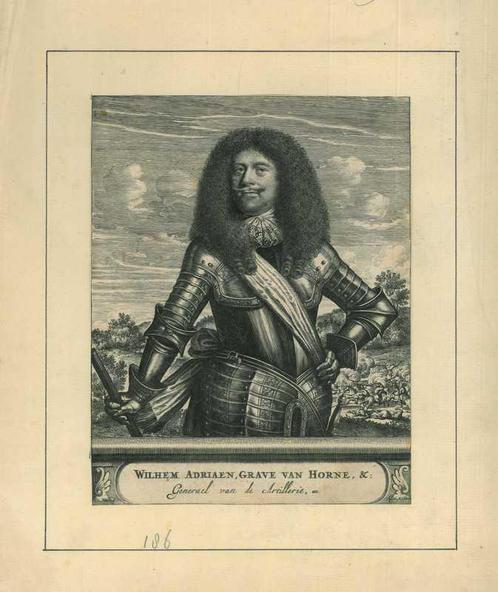 Portrait of Willem Adriaan II van Horne, Antiek en Kunst, Kunst | Etsen en Gravures
