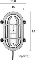 2dekans | Zuiver wandlamp Ovale vorm van zwarte aluminium -, Huis en Inrichting, Ophalen of Verzenden, Nieuw