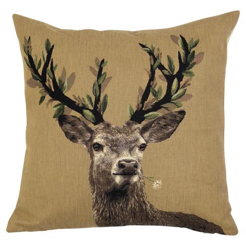 gobelin kussen blader gewei bloem wit 45x45cm, Huis en Inrichting, Woonaccessoires | Overige, Verzenden