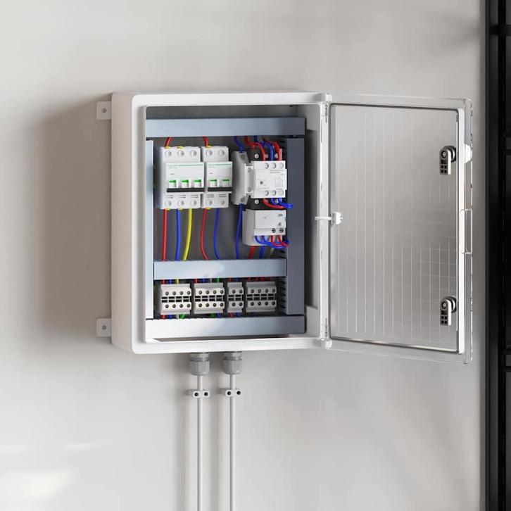 vidaXL Controlekast Grijs 40 x 24.5 x 50 cm ABS Kunststof, Doe-het-zelf en Verbouw, Elektra en Kabels, Nieuw, Verzenden