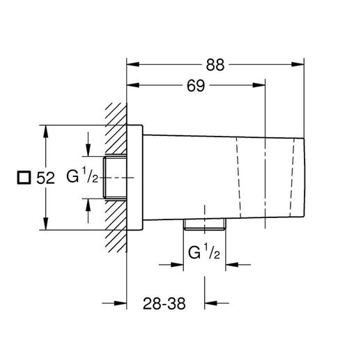 Wandaansluitbocht Grohe Euphoria Cube Hard Graphite, Doe-het-zelf en Verbouw, Sanitair, Ophalen of Verzenden