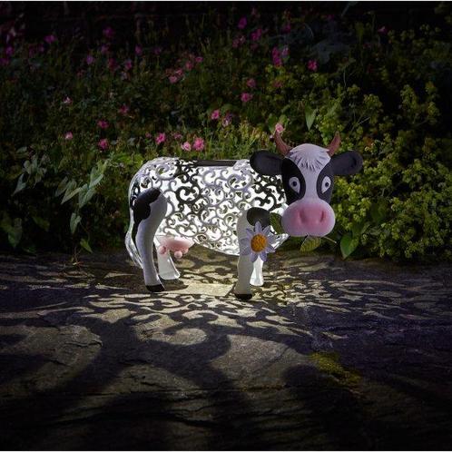 Solar Koe - Daisy Cow - 24 cm, Tuin en Terras, Buitenverlichting, Waterbestendig, Led, Zonne-energie, Minder dan 50 watt, Nieuw