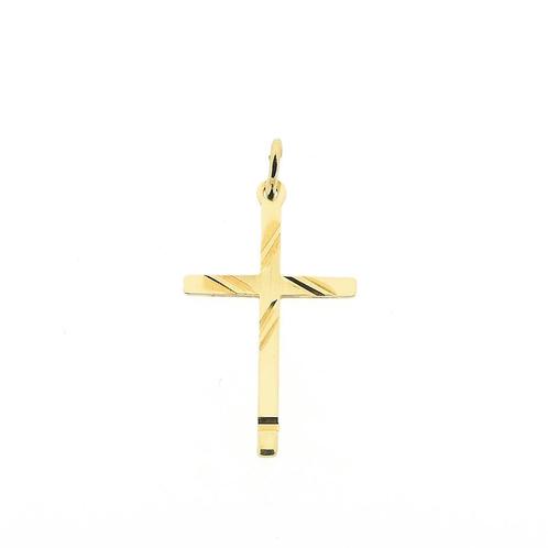 Gouden hanger van een kruis (religieus, kruis kettinghanger), Sieraden, Tassen en Uiterlijk, Bedels, Gebruikt, Overige merken