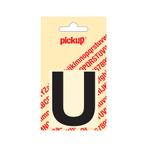 Deco letter u helvetica zwart 60 mm - Pickup, Nieuw, Verzenden