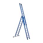Eurostairs Reform ladder driedubbel recht 3x10 sporten BLAUW, Doe-het-zelf en Verbouw, Nieuw, Ladder, Opvouwbaar of Inschuifbaar