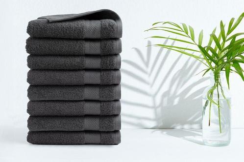 8 luxe antraciete handdoeken (50 x 100 cm), Huis en Inrichting, Badkamer | Badtextiel en Accessoires, Nieuw