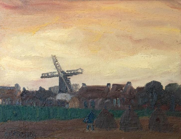 Alphons Vermeir (1905-1994), Landschap met molen, Antiek en Kunst, Kunst | Schilderijen | Modern